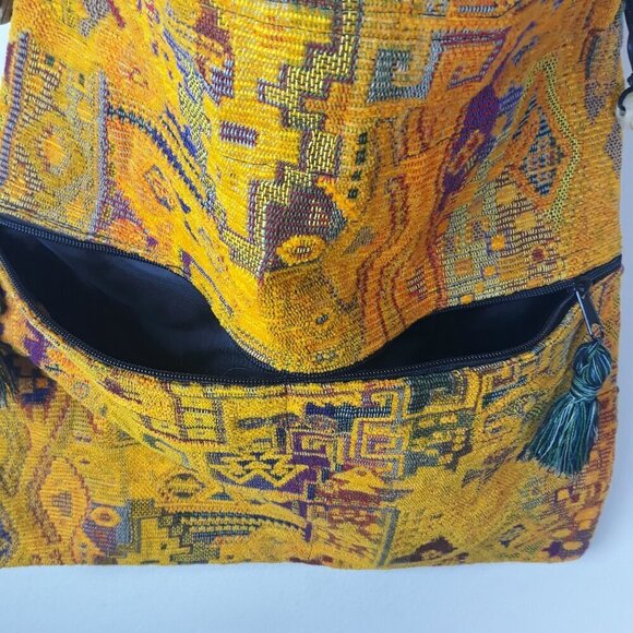 Anter Tassel Tapestry Hand Woven Crossbody Bag Boho Fabric Magic Carpet - Picture 4 of 10